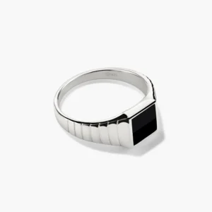 Black Onyx Square Signet Ring