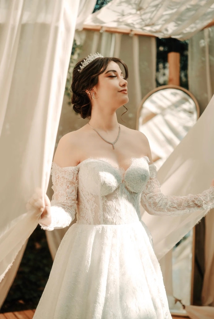 Bridal makeup application at the Erothots beauty salon